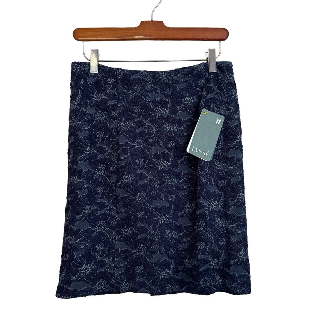 Lysse‎ Evita Black Brocade Knit Pencil Skirt Size Medium